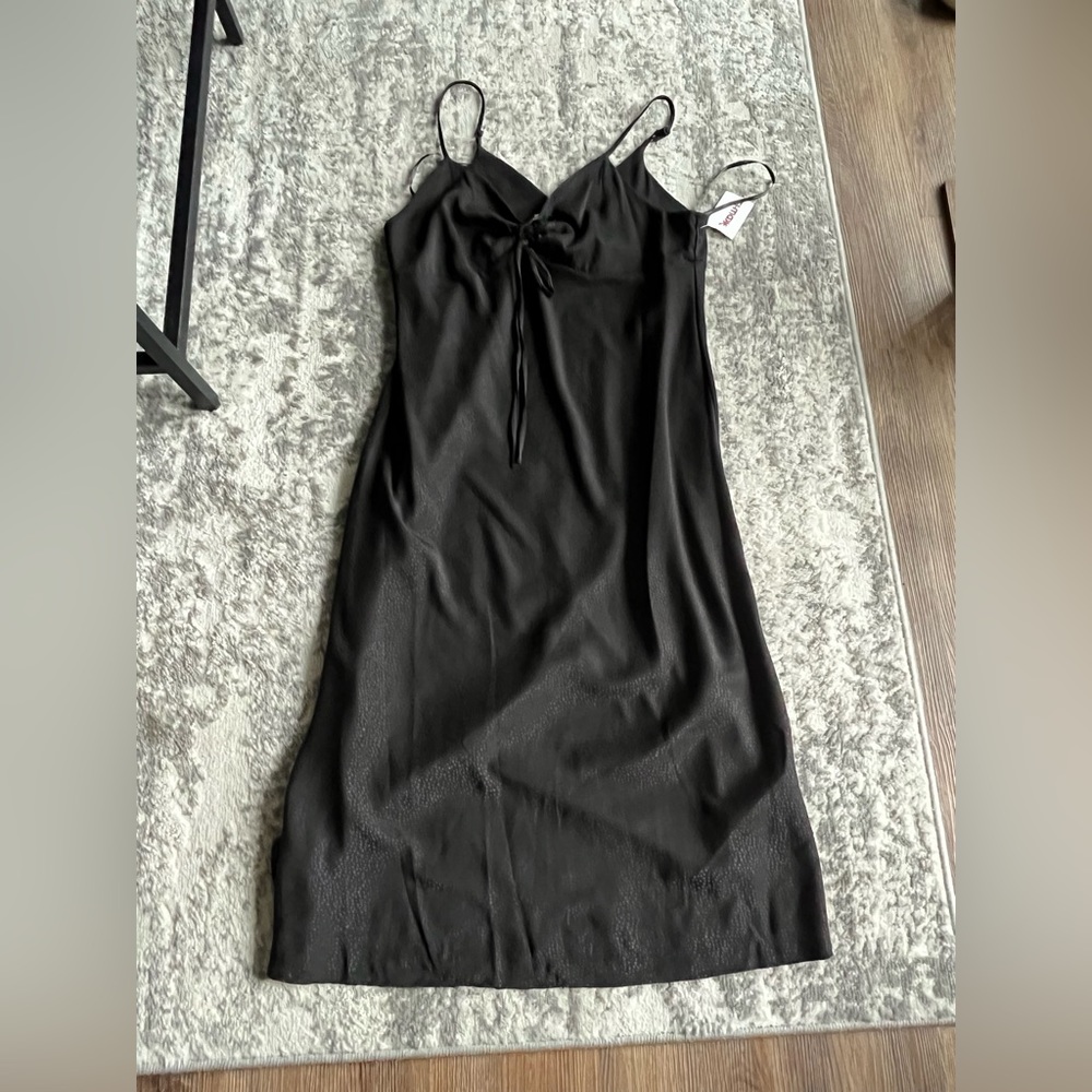 Black maxi slip dress